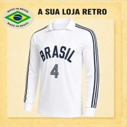 Camisa retrô Brasil branca de Volei ML - 1987
