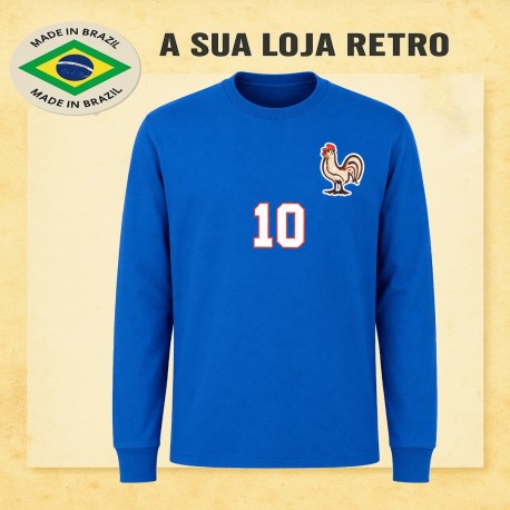 Camisa retrô França Zidane Branca ML.
