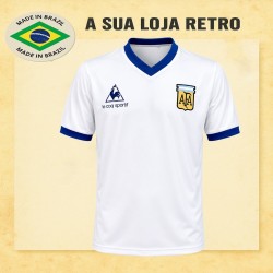 Camisa retrô Argentina Branca le Coq - 1980