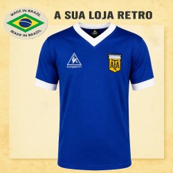 Camisa retrô Argentina azul le Coq away -1986