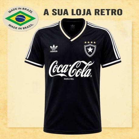 Camisa retrô Botafogo preta logo coca cola 1991