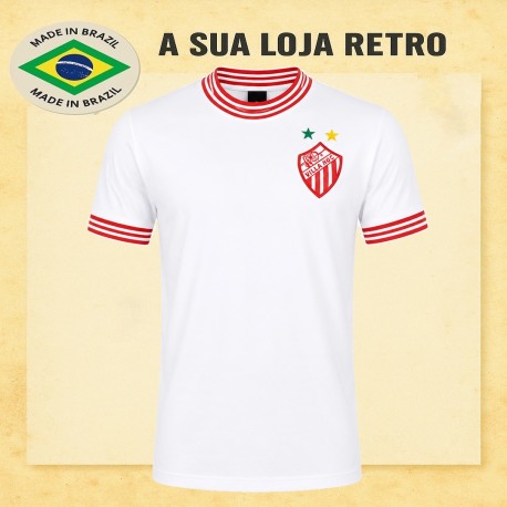 Camisa retrô Villa Nova branca 1970