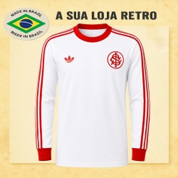 Camisa retrô Internacional Branca Gola Redonda ML 1989