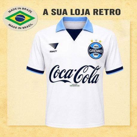 Camisa retro Branca gremio coca cola