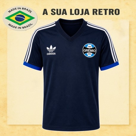 Camisa retrô Grêmio comemorativa Preta Azul