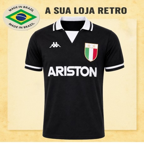 Camisa retrô Juventus preta Ariston 1986 - ITA