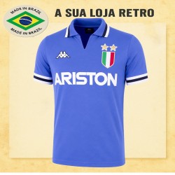 Camisa retrô Juventus Azul Ariston 1986 - ITA