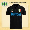 Camisa retro Napoli Preta Buitoni