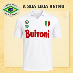 Camisa Retrô Napoli Branca Buitoni - ITA