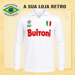 Camisa Retrô Napoli branca Buitoni ML 1987- 88 ITA