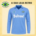 Camisa Retrô Napoli Azul Buitoni ML 1987- 88 ITA