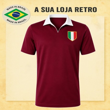 Camisa Retrô Torino tradicional gola branca 1954 - ITA