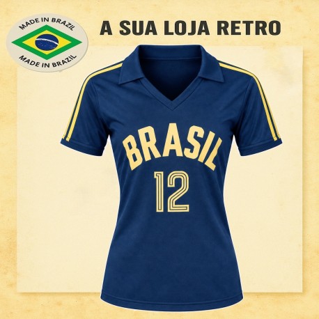 Baby Look retrô Brasil Azul de Volei - 1984