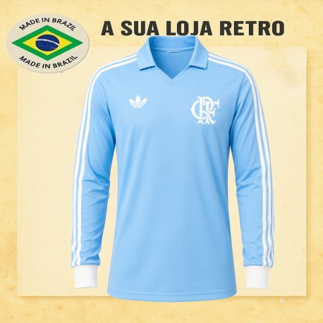 Camisa retrô Flamengo Goleiro Lubrax Azul celeste 
