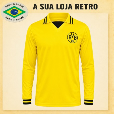 Camisa retrô Borussia Dortmunt ML gola pola - ALE
