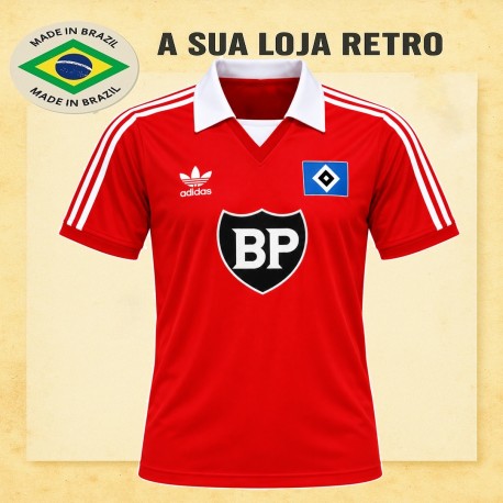 Camisa retrô Hamburgo SV BP vermelha-1980