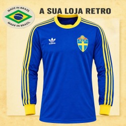 Camisa retrô Suécia ML Azul 1978