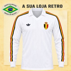 Camisa retrô Belgica ML Branca 1986