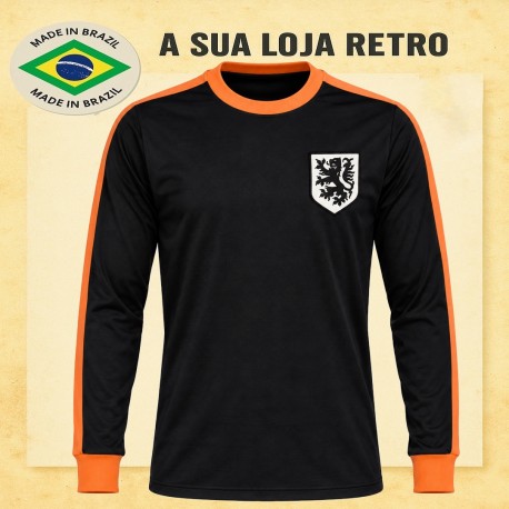 Camisa retrô Holanda goleiro preta ML