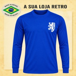 Camisa retrô Holanda goleiro azul ML - 1970