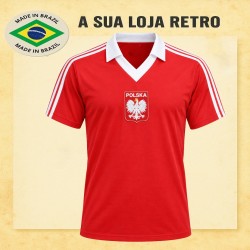 Camisa retrô Polonia Vermelha -1984