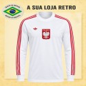 Camisa retrô Polonia ML Branca -1974