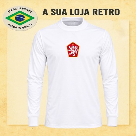 Camisa retrô Tchecoslovaquia branca 1970